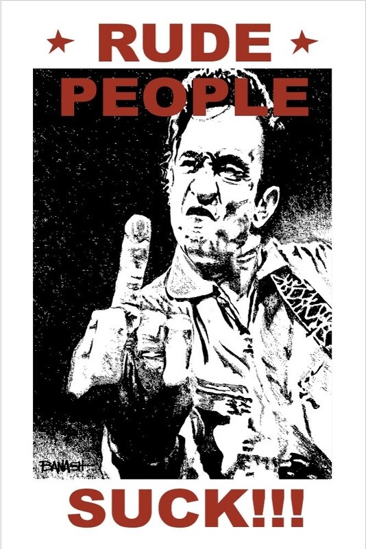 COUNTRY NO. 3 &quot;RUDE PEOPLE SUCK&quot; | CANVAS | BLUES | ILLUSTRATION | 2:3 RATIO