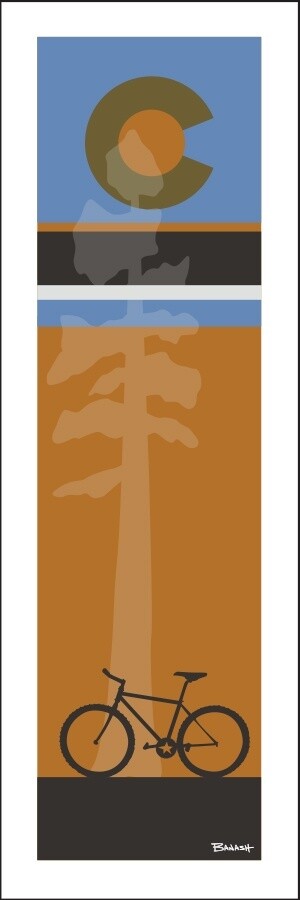 MOUNTAIN BIKE CO LOGO PINE DESERT LINES | CANVAS | 1:3 RATIO | LIFESTYLE | ILLUSTRATION