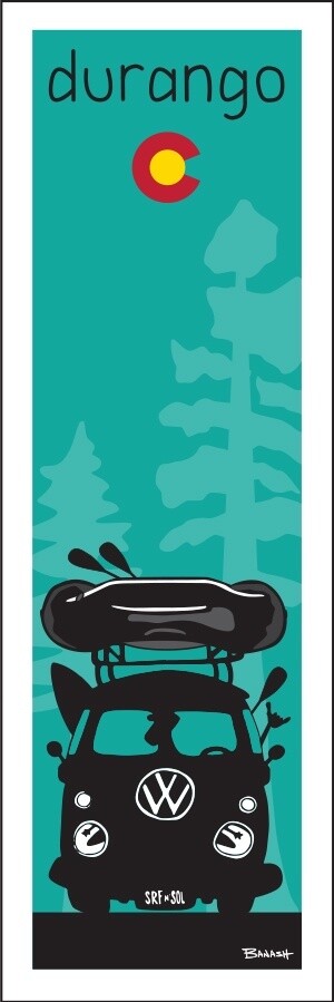 RAFT BUS GRILL DURANGO CO LOGO | CANVAS | 1:3 RATIO | LIFESTYLE | ILLUSTRATION