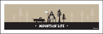 MOUNTAIN LIFE A-FRAME HUT SKI PICKUP | LOOSE PRINT | 1:3 RATIO | LIFESTYLE | ILLUSTRATION