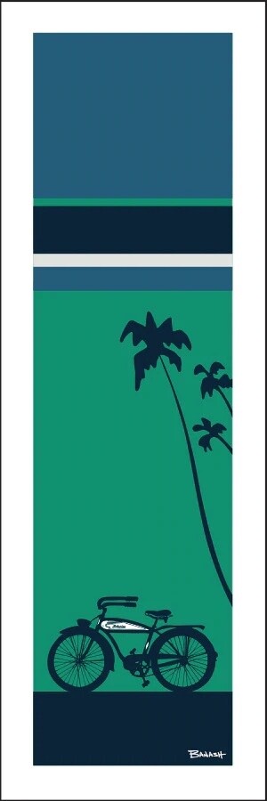 SCHWINN AUTOCYCLE PALMS OCEAN LINES | CANVAS | 1:3 RATIO | LIFESTYLE | ILLUSTRATION