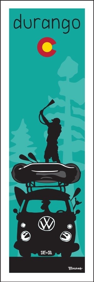 RAFT BUS GRILL DURANGO CO LOGO COL BEER FAST | CANVAS | 1:3 RATIO | LIFESTYLE | ILLUSTRATION