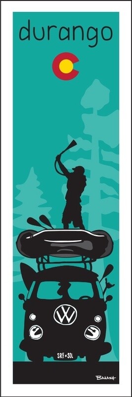 RAFT BUS GRILL DURANGO CO LOGO COL BEER FAST | CANVAS | 1:3 RATIO | LIFESTYLE | ILLUSTRATION