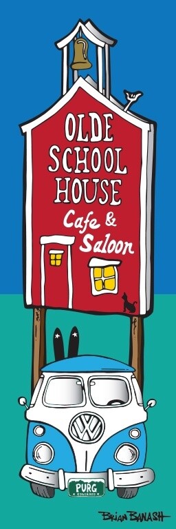 OLDE SCHOOLHOUSE SIMPLE SKI BUS | LOOSE PRINT | 1:3 RATIO | LIFESTYLE | ILLUSTRATION