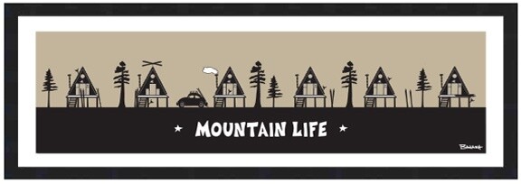 MOUNTAIN LIFE SKI HUTS | CANVAS | 1:3 RATIO | LIFESTYLE | ILLUSTRATION