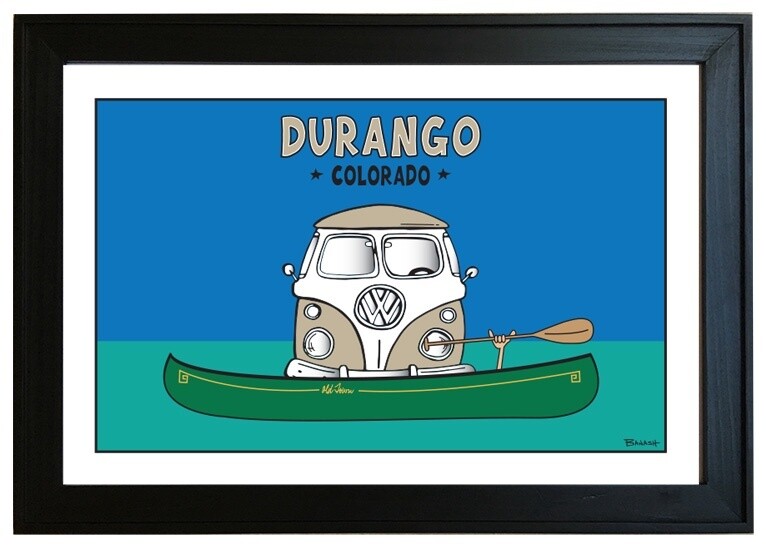 OLD TOWN GREM PADDLE DURANGO COLORADO | LOOSE PRINT | 2:3 RATIO | 1:3 RATIO | LIFESTYLE | ILLUSTRATION, Size: 4x12