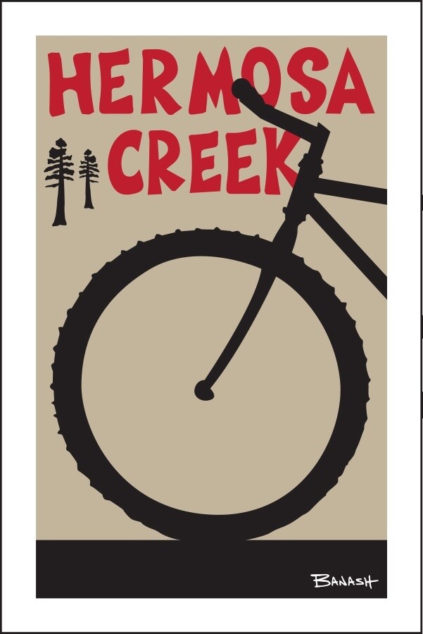 MOUNTAIN BIKE FRONT END PINES HERMOSA CREEK | LOOSE PRINT | 2:3 RATIO | LIFESTYLE | ILLUSTRATION