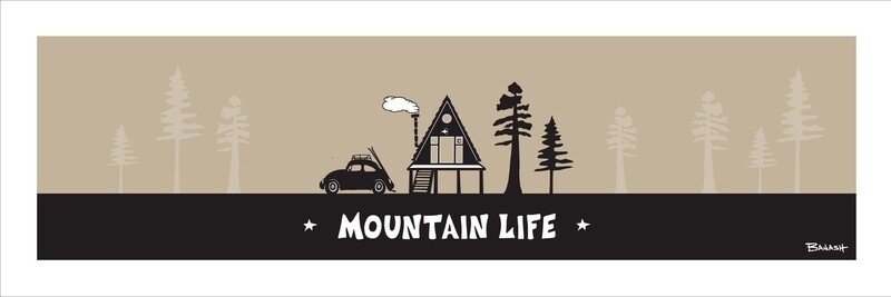 MOUNTAIN LIFE SKI BUG A-FRAME HUT | LOOSE PRINT | 1:3 RATIO | LIFESTYLE | ILLUSTRATION