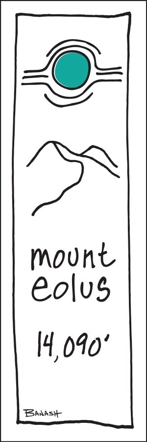 MOUNT EOLUS 14,090' LINE SKETCH | LOOSE PRINT | 1:3 RATIO | LIFESTYLE | ILLUSTRATION