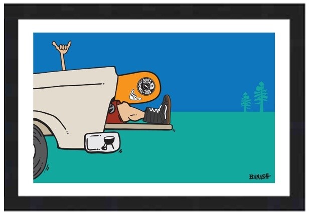 TAILGATE SNOWBOARD GREM PEAKS | CANVAS| ILLUSTRATION | 1:3 RATIO