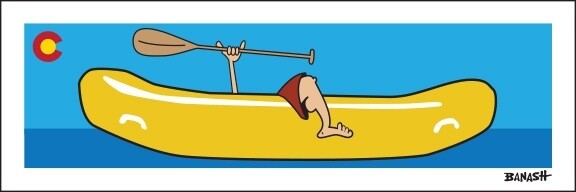 RAFT GREM YELLOW BELLY DURANGO CO LOGO | CANVAS | 1:3 RATIO | LIFESTYLE | ILLUSTRATION