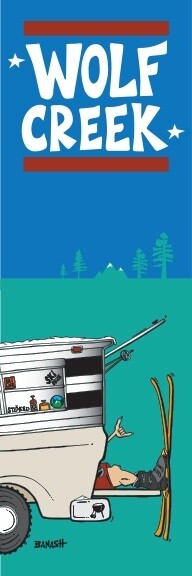 SKI SHACK TAILGATE GREM WOLF CREEK | CANVAS| ILLUSTRATION | 1:3 RATIO, Size: 4x12