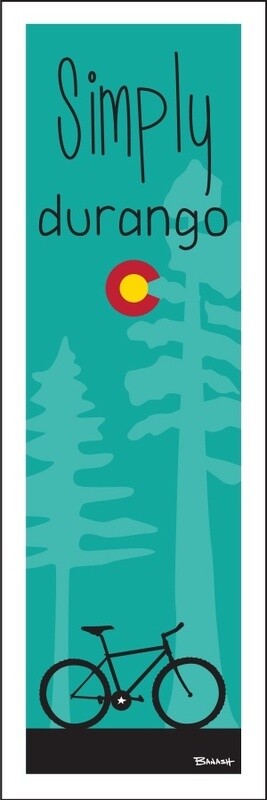 SIMPLY DURANGO CO LOGO WHITE PINES MOUNTAIN BIKE | LOOSE PRINT | ILLUSTRATION | 1:3 RATIO