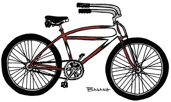 SCHWINN MOTORBIKE  RED 1937 | LOOSE PRINT | 3:4 RATIO | LIFESTYLE | ILLUSTRATION