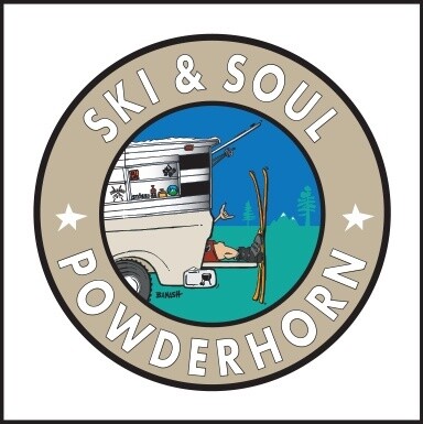 SKI & SOUL POWDERHORN TAILGATE SKI SHACK GREM ROUND | LOOSE PRINT | 1:1 RATIO | LIFESTYLE | ILLUSTRATION