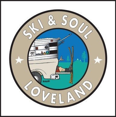 SKI &amp; SOUL LOVELAND TAILGATE SKI SHACK GREM ROUND | LOOSE PRINT | 1:1 RATIO | LIFESTYLE | ILLUSTRATION