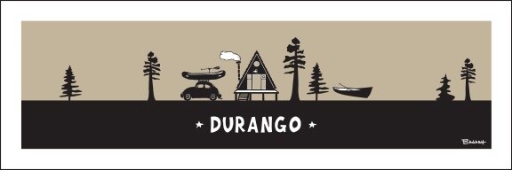 RAFT BUG RIVER HUT A-FRAME DURANGO | LOOSE PRINT | 1:3 RATIO | LIFESTYLE | ILLUSTRATION