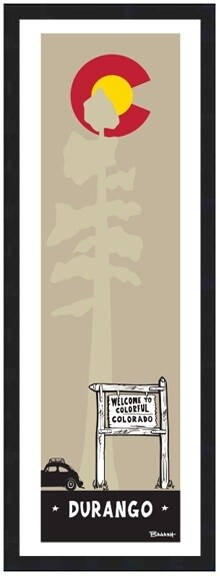 WELCOME SIGN BUG PINE CO LOGO DURANGO | LOOSE PRINT | 1:3 RATIO | LIFESTYLE | ILLUSTRATION