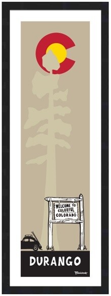 WELCOME SIGN SKI BUG PINE CO LOGO DURANGO | LOOSE PRINT | 1:3 RATIO | LIFESTYLE | ILLUSTRATION