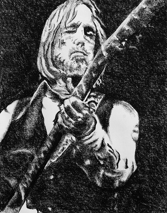 ROCK N&#39; ROLL NO. 5 | LOOSE PRINT | CHARCOAL | 3:4 RATIO