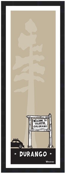 WELCOME SIGN BUG PINE DURANGO | LOOSE PRINT | 1:3 RATIO | LIFESTYLE | ILLUSTRATION