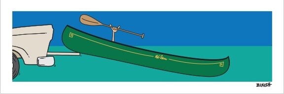 TAILGATE OLD TOWN CANOE GREM | LOOSE PRINT | 1:3 RATIO | LIFESTYLE | ILLUSTRATION