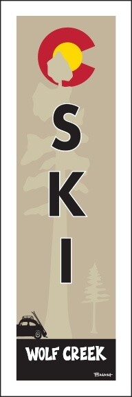 WOLF CREEK SKI BUG PINE CO LOGO SKI | LOOSE PRINT | 1:3 RATIO | LIFESTYLE | ILLUSTRATION