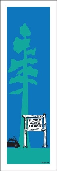 WELCOME SIGN SKI BUG PINE | LOOSE PRINT | 1:3 RATIO | LIFESTYLE | ILLUSTRATION