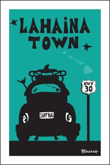 LAHAINA TOWN SURF BUG TAIL | LOOSE PRINT | 2:3 RATIO | LIFESTYLE | ILLUSTRATION