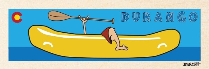 RAFT GREM YELLOW BELLY DURANGO CO LOGO | LOOSE PRINT | 1:3 RATIO | LIFESTYLE | ILLUSTRATION