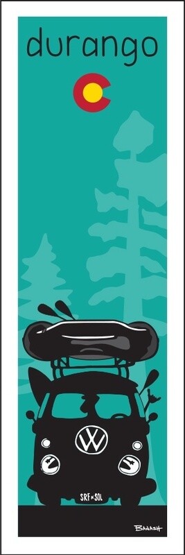 RAFT BUS GRILL DURANGO CO LOGO | LOOSE PRINT | 1:3 RATIO | LIFESTYLE | ILLUSTRATION