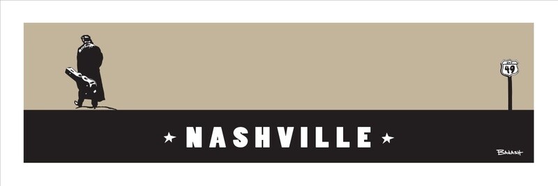 COUNTRY NO. 1 NASHVILLE HWY 49 B/TAN | LOOSE PRINT | ILLUSTRATION | 1:3 RATIO