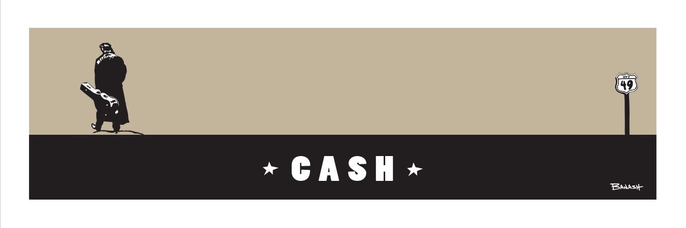 JOHNNY CASH WALKING AWAY CASH B/TAN HWY 49 | CANVAS | BLUES | FOLK | 1:3 RATIO | COUNTRY