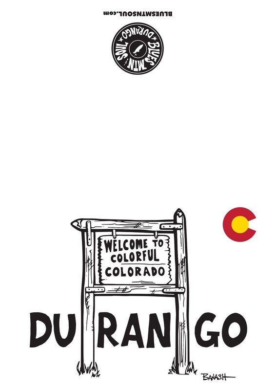WELCOME SIGN ILLUSTRATION CO LOGO DURANGO BLANK CARD