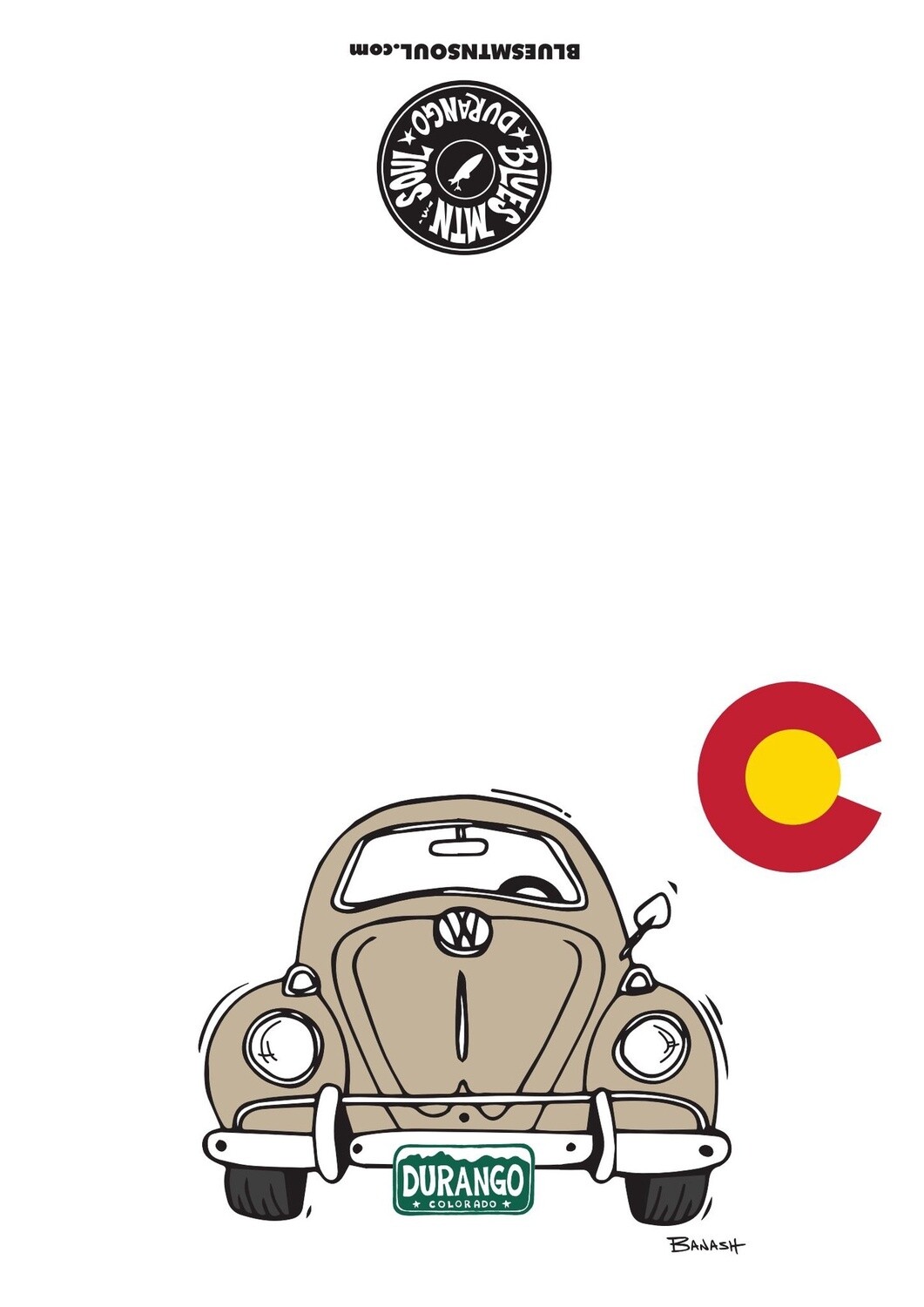 TAN VW BUG CO LOGO DGO LIC PLATE BLANK CARD