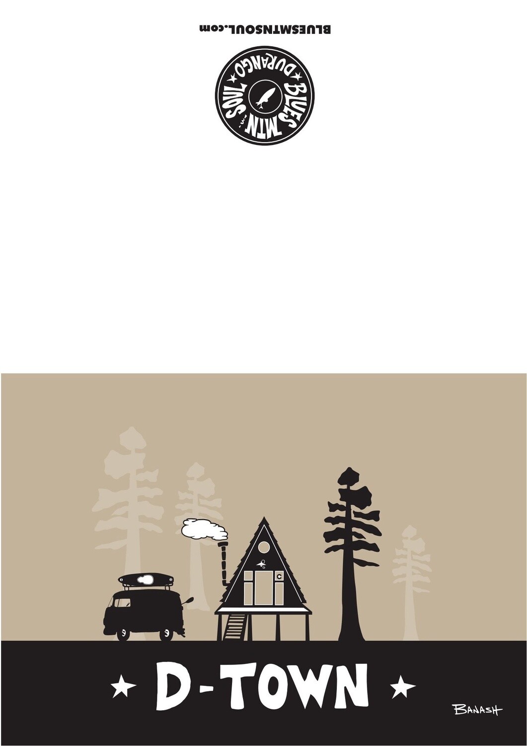 KAYAK BUS A-FRAME HUT D-TOWN BLANK CARD