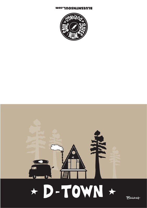KAYAK BUS A-FRAME HUT D-TOWN BLANK CARD