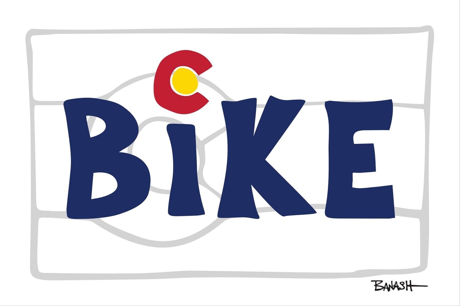 BIKE CO LOOSE HORIZ FLAG GHOST | CANVAS | STOKED PHRASES | 2:3 RATIO | LIFESTYLE