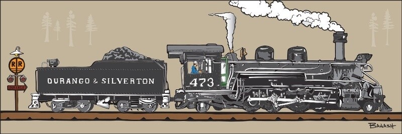 D&amp;SNG LOCOMOTIVE 473 TENDER | CANVAS | D&amp;SNG | 1:3 RATIO | LIFESTYLE | ILLUSTRATION