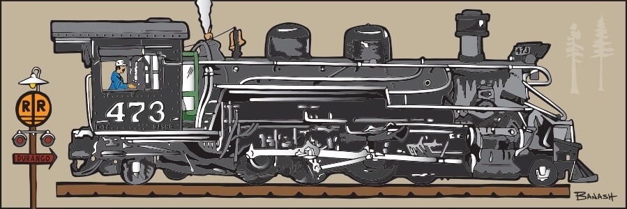 D&amp;SNG LOCOMOTIVE 473 | LOOSE PRINT | D&amp;SNG | 1:3 RATIO | LIFESTYLE | ILLUSTRATION