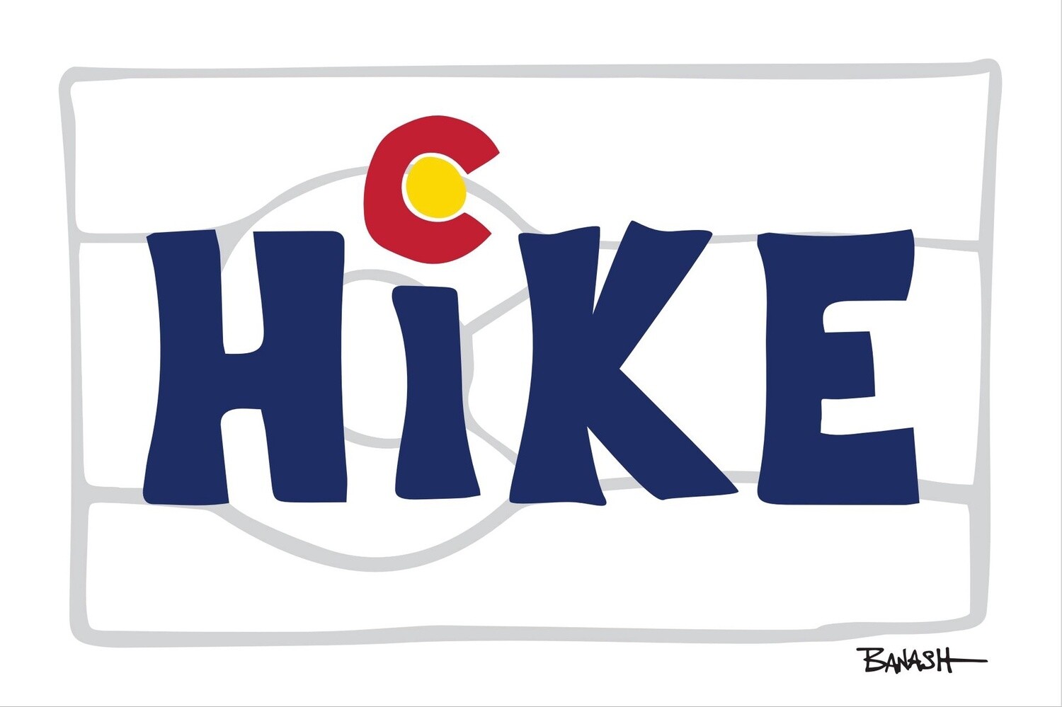 HIKE CO LOOSE HORIZ FLAG GHOST | LOOSE PRINT | STOKED PHRASES | 2:3 RATIO | LIFESTYLE, Size: 4x6