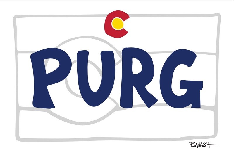 PURG CO LOOSE LOGO HORIZ FLAG GHOST | LOOSE PRINT | STOKED PHRASES | 2:3 RATIO | LIFESTYLE