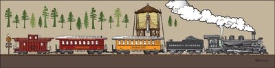 D&SNG LOCOMOTIVE 473 ANIMAS CITY & PROSPECTOR COACHES WATER TOWER PINES | CANVAS | D&SNG | 1:3 RATIO | LIFESTYLE | ILLUSTRATION
