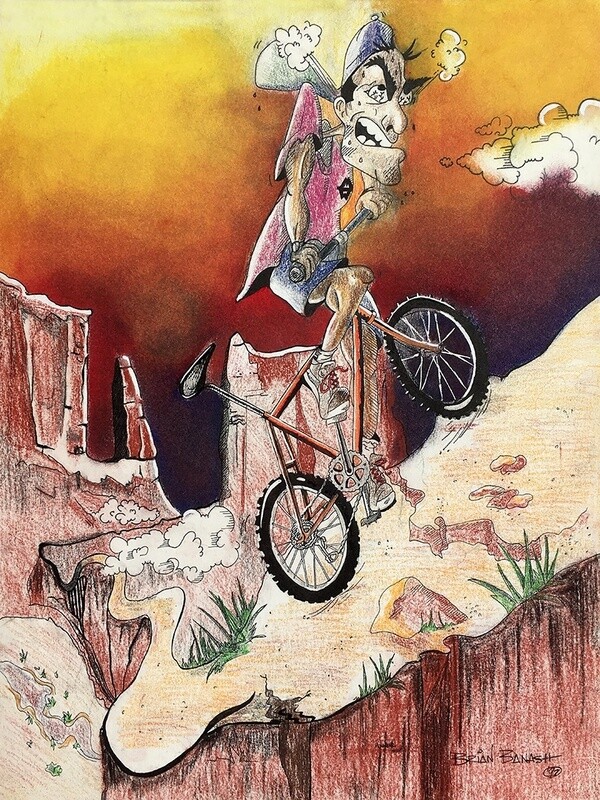 THE CLIMB MTN BIKER UTAH | LOOSE PRINT | 3:4 RATIO | LIFESTYLE | ILLUSTRATION