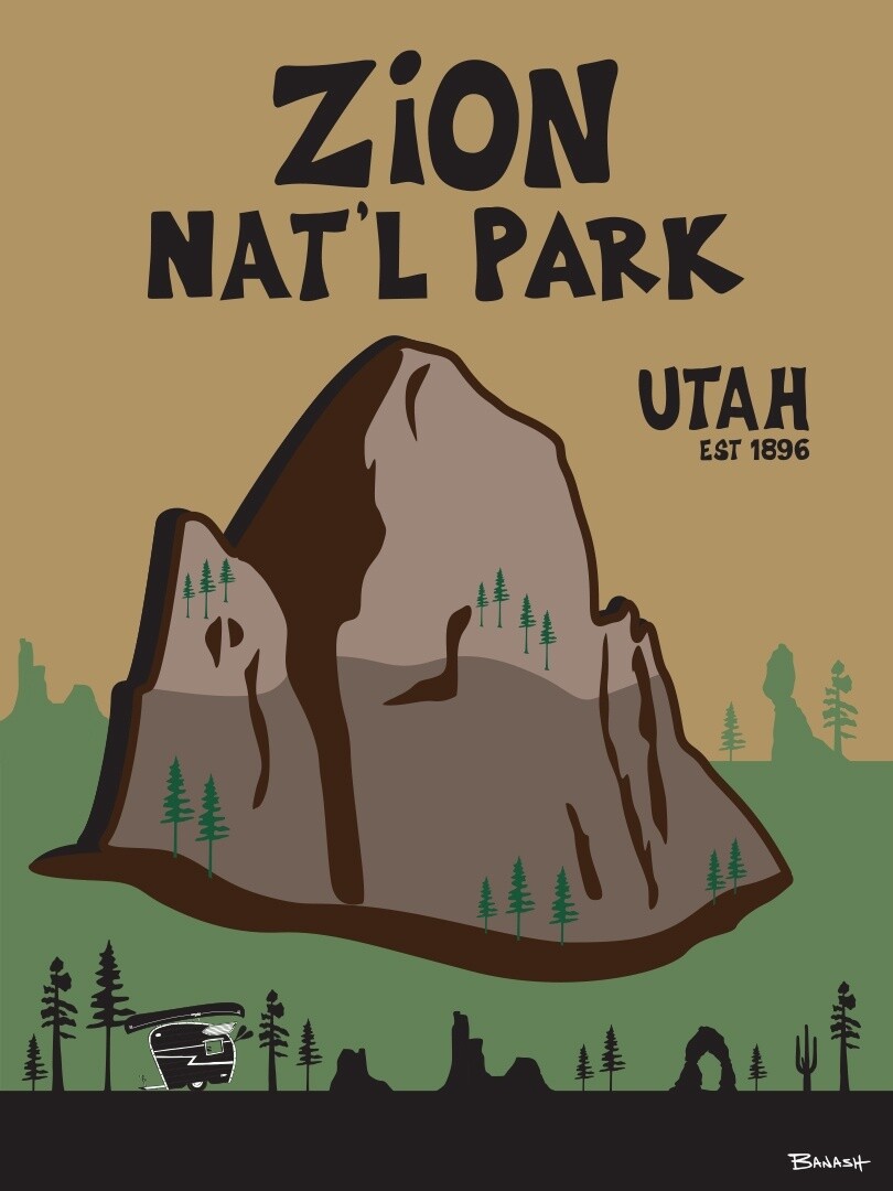 ZION NATIONAL PARK | CANVAS | ILLUSTRATION | 3:4 RATIO
