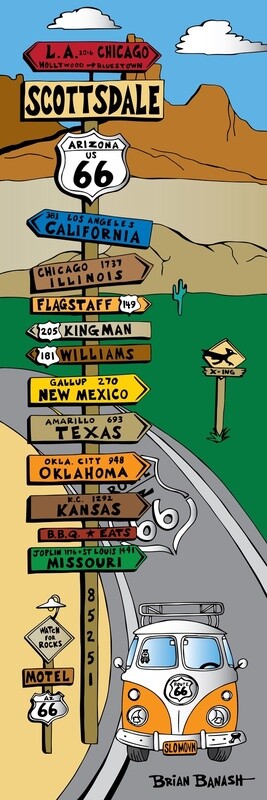 ROUTE 66 TOWNS SCOTTSDALE | LOOSE PRINT | ILLUSTRATION | LIFESTYLE | 1:3 RATIO