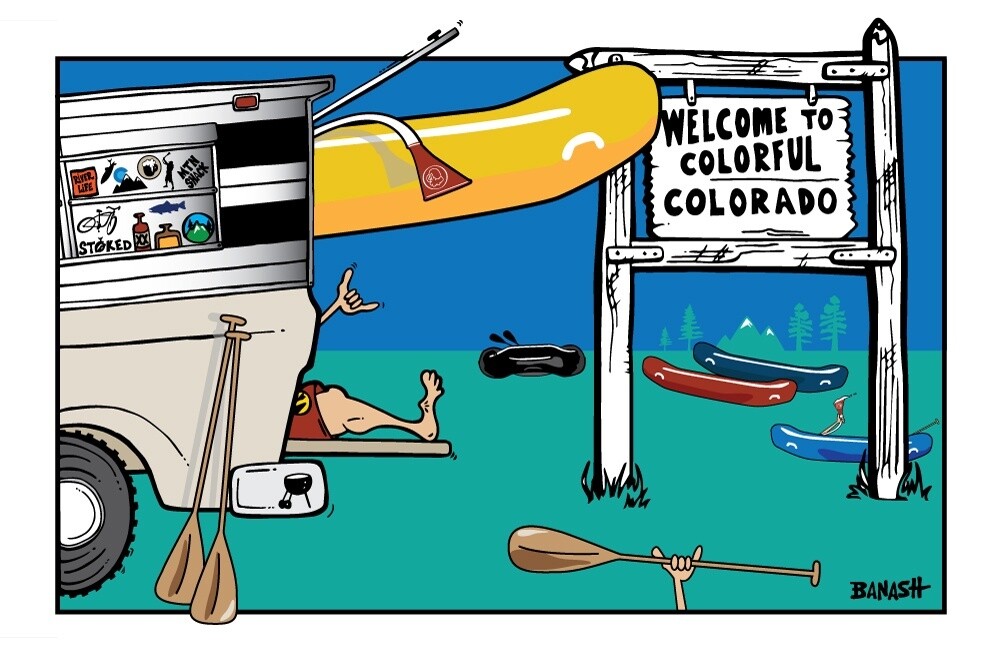 TRUCK TAILGATE RAFT SHACK GREM WELCOME TO COLORADO | LOOSE PRINT | ILLUSTRATION | LIFESTYLE  2:3 RATIO