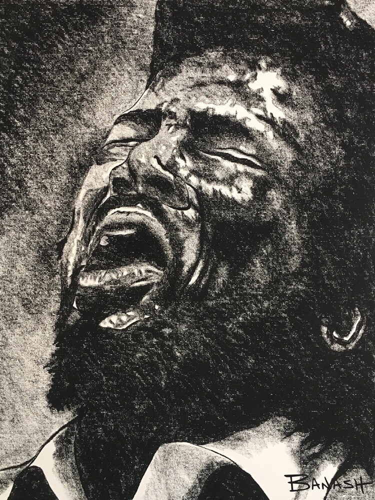 ELECTRIC BLUES NO. 5 | CANVAS | CHARCOAL | 3:4 RATIO