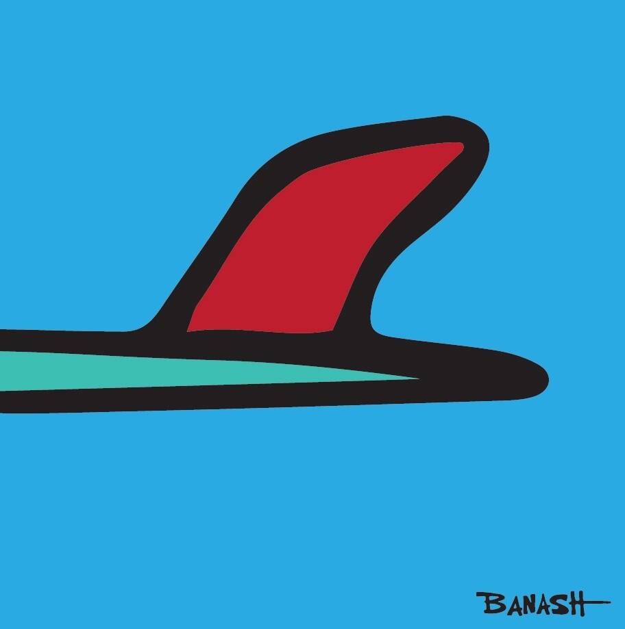 RED FIN SEAFOAM | CANVAS | 1:1 RATIO | PIONEERS OF SURF | LIFESTYLE | ILLUSTRATION
