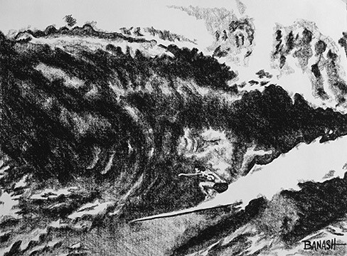 THE LAUNCH | LOOSE PRINT | 3:4 RATIO | CHARCOAL | PIONEERS OF SURF
